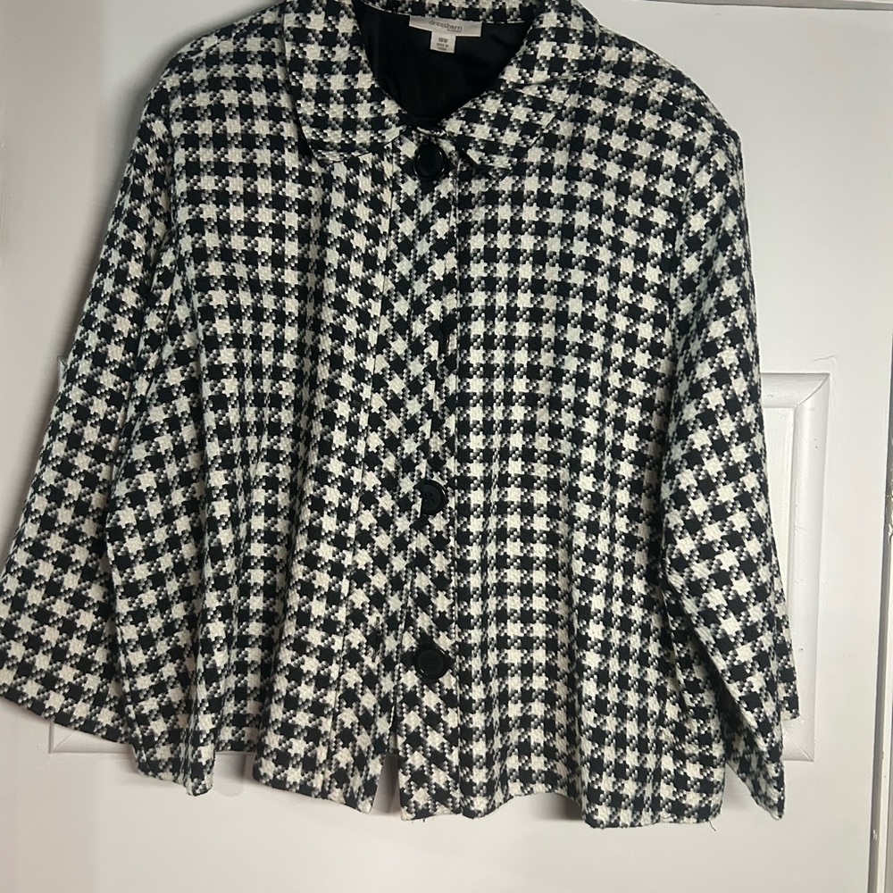 Women's Black and White Houndstooth Jacket